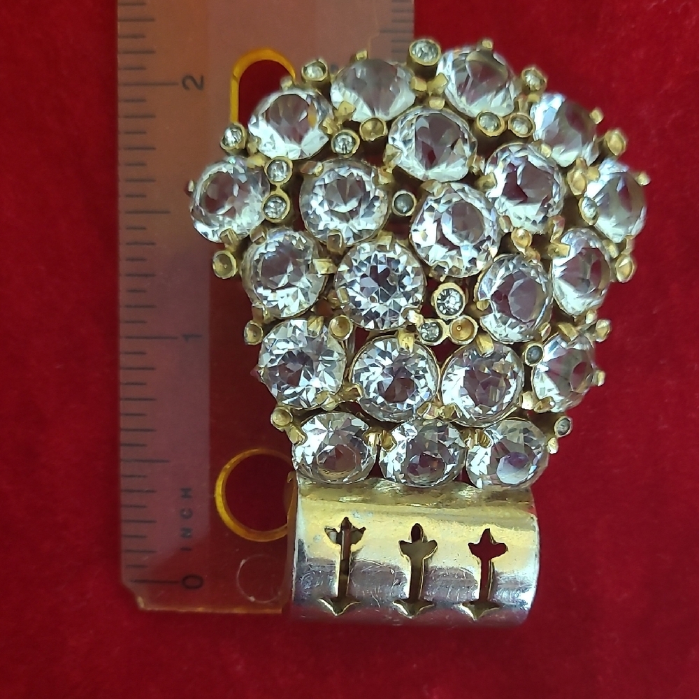Vintage Rhinestone Dress Or Fur Clip - Picture 12 of 16